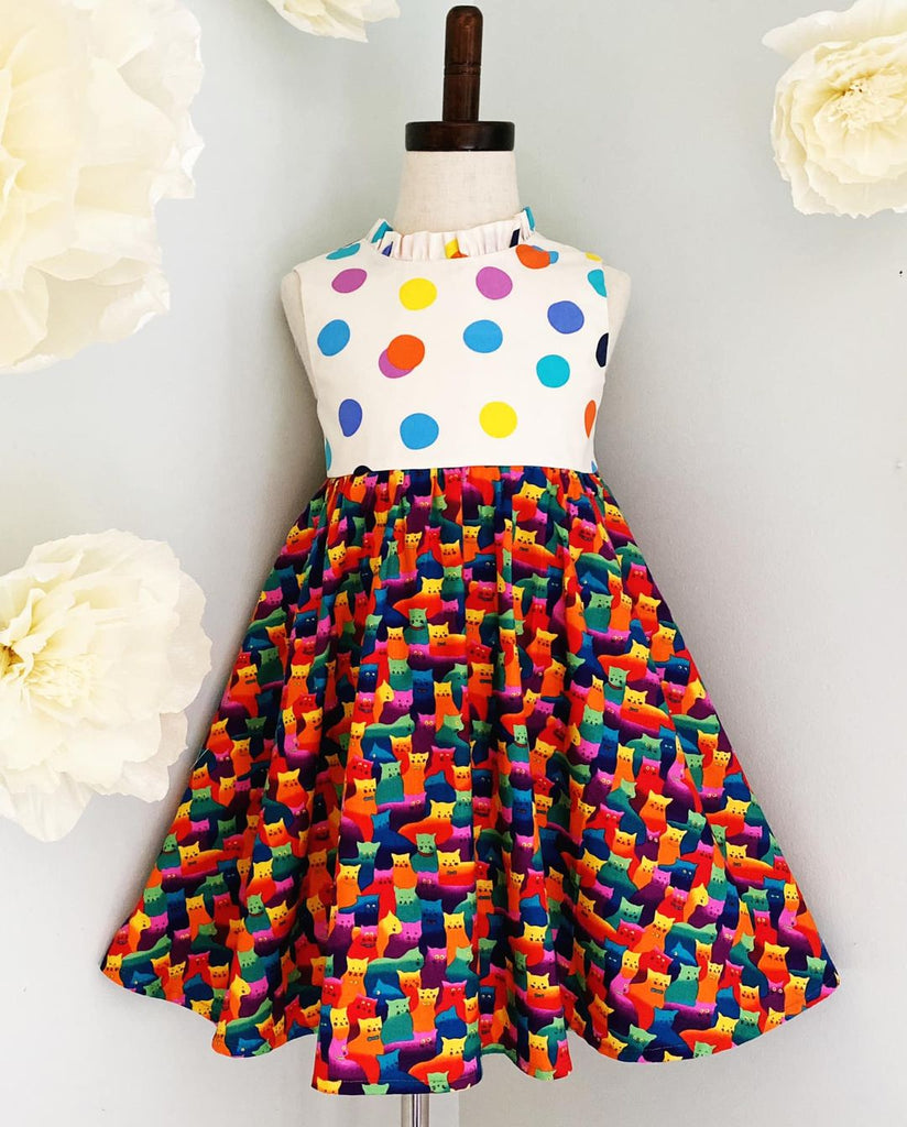 Rainbow Mod Cat Dress